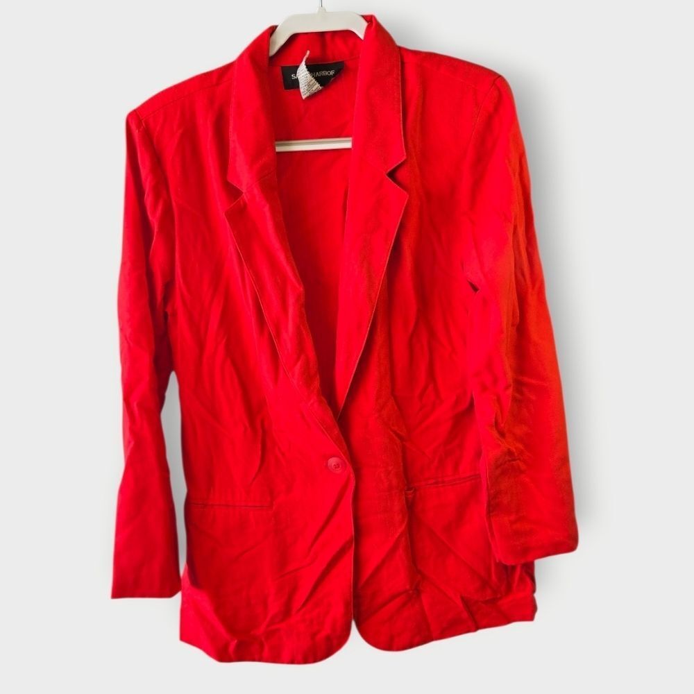 Sag Harbor Red Blazer Dress Jacket Plus Size 18 Long Sleeve Office Holiday 18W